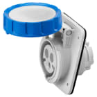 GEWISS - PRESA FISSA DA INCASSO A 10° HP - IP66/IP67 - 2P+T 32A 200-250V 50/60HZ - BLU - 6H - CABLAGGIO A VITE