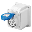 GEWISS - PRESA FISSA DA PARETE A 10° - IP44 - 2P+T 16A 200-250V 50/60HZ - BLU - 6H - CABLAGGIO A VITE