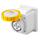 GEWISS - PRESA FISSA DA PARETE A 10° - IP67 - 3P+N+T 32A 100-130V 50/60HZ - GIALLO - 4H - CABLAGGIO A VITE