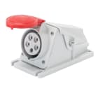 GEWISS - PRESA FISSA DA PARETE A 90° - IP44 - 3P+N+T 16A 380-415V 50/60HZ - ROSSO - 6H - CABLAGGIO A VITE