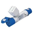 GEWISS - DERIVATORE ADATTATORE MOBILE IP44 - 1 USCITA DERIVATA - CABLATO-SPINA 2P+T 16A 230V ac 50/60HZ-2 PRESE 2P+T 16A P17/11 + 1 PRESA 2P+T 16A 230V ac