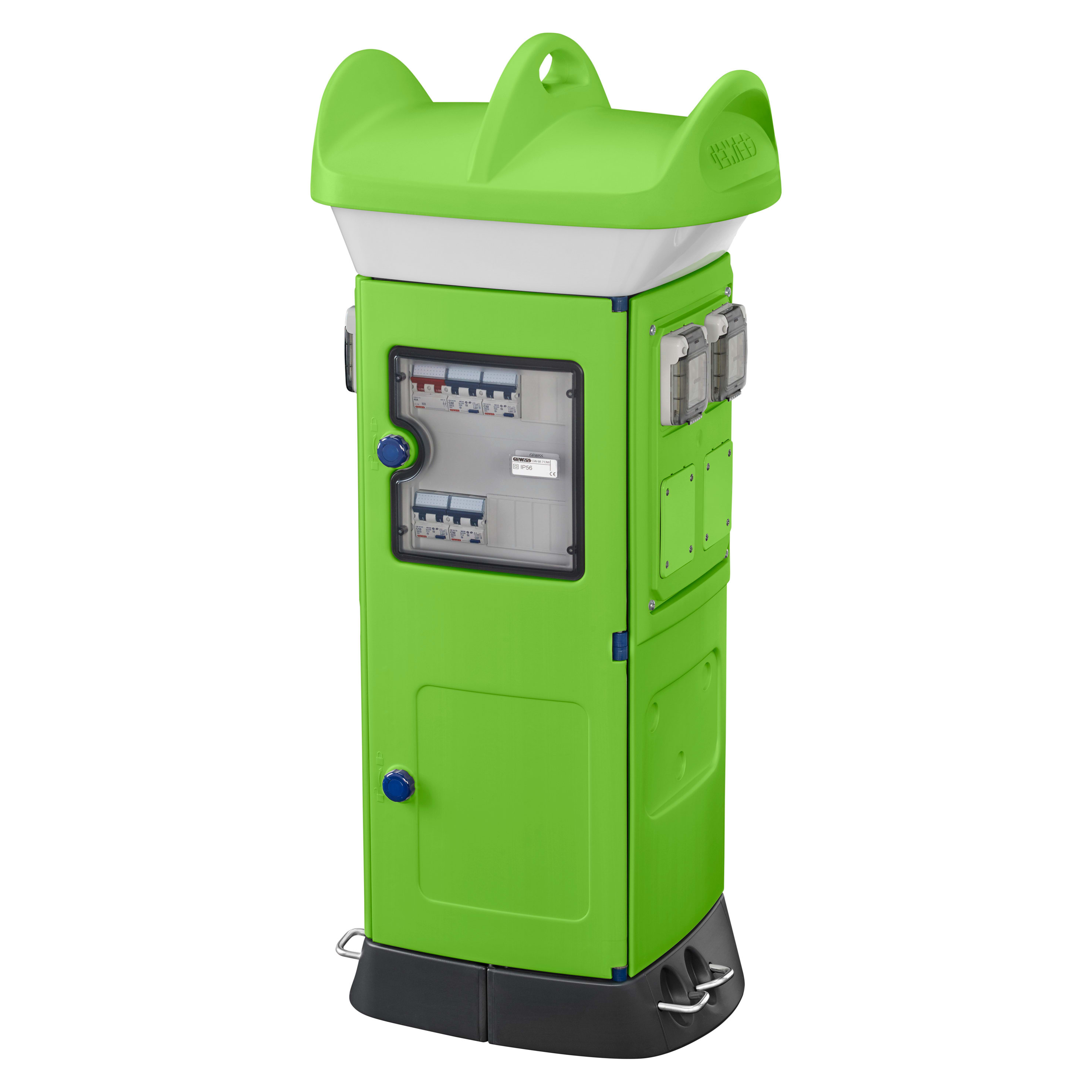 GEWISS - QMC63B - CABLATO - BIFACCIALE - 4 PRESE CIVILI 16A - IP55 - VERDE