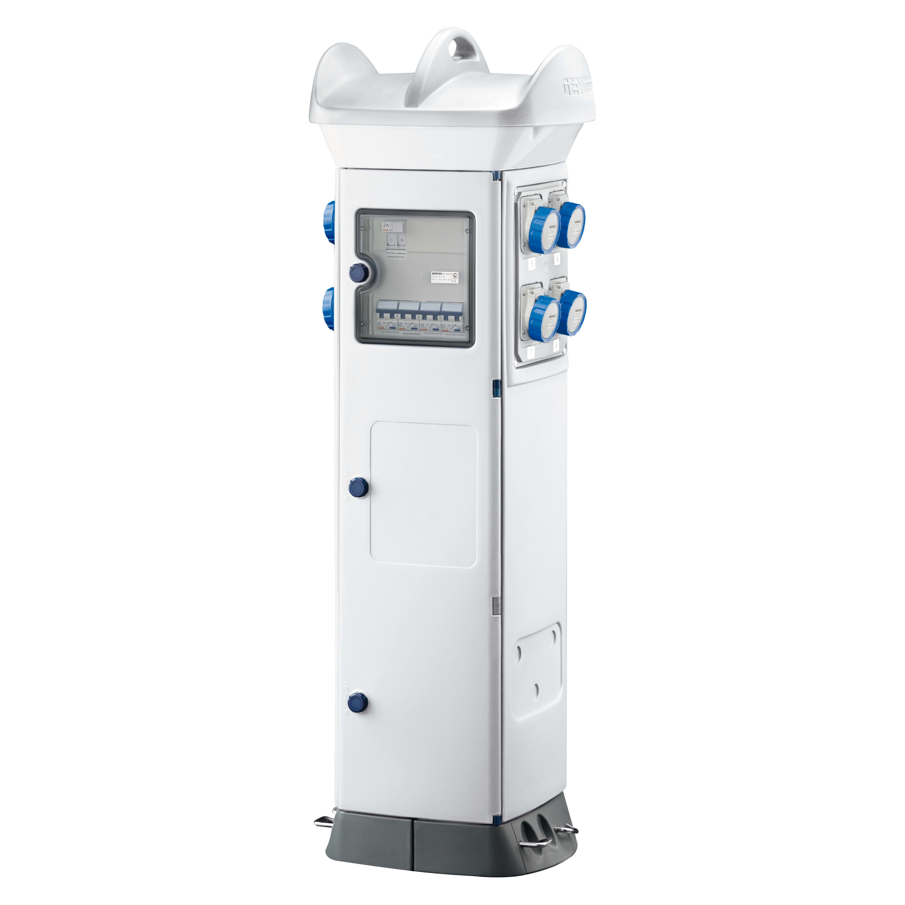 GEWISS - QMC63C - CABLATO - PER CAMPEGGI - BIFACCIALE - 8 PRESE 2P+T 16A - IP55 - BIANCO