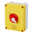 GEWISS - INTERRUTTORE SEZIONATORE ROTATIVO - HP - EMERGENZA - CASSETTA IN MATERIALE ISOLANTE - 63A 4P - MANOPOLA ROSSA LUCCHETTABILE - IP66/67/69