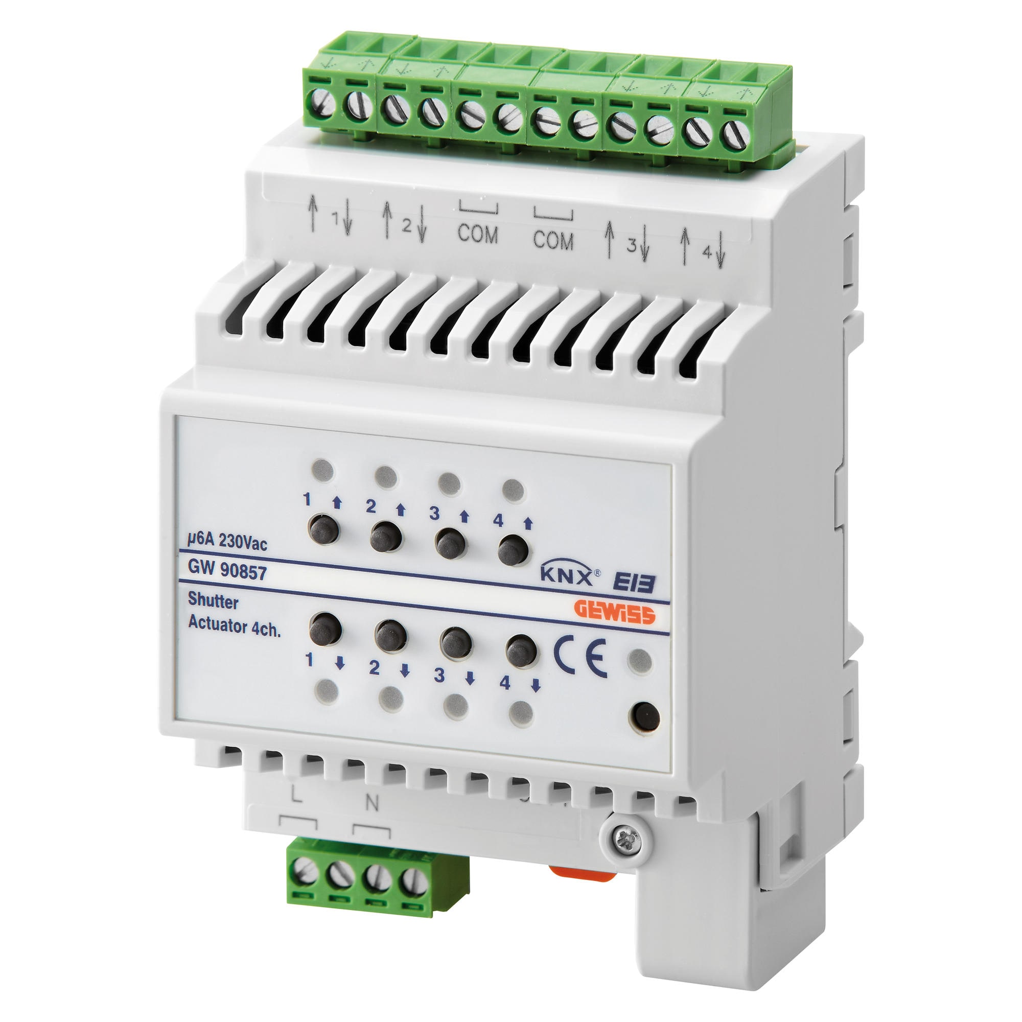 GEWISS - ATTUATORE PER TAPPARELLE - 4 CANALI - 6A - KNX - IP20 - 4 MODULI DIN