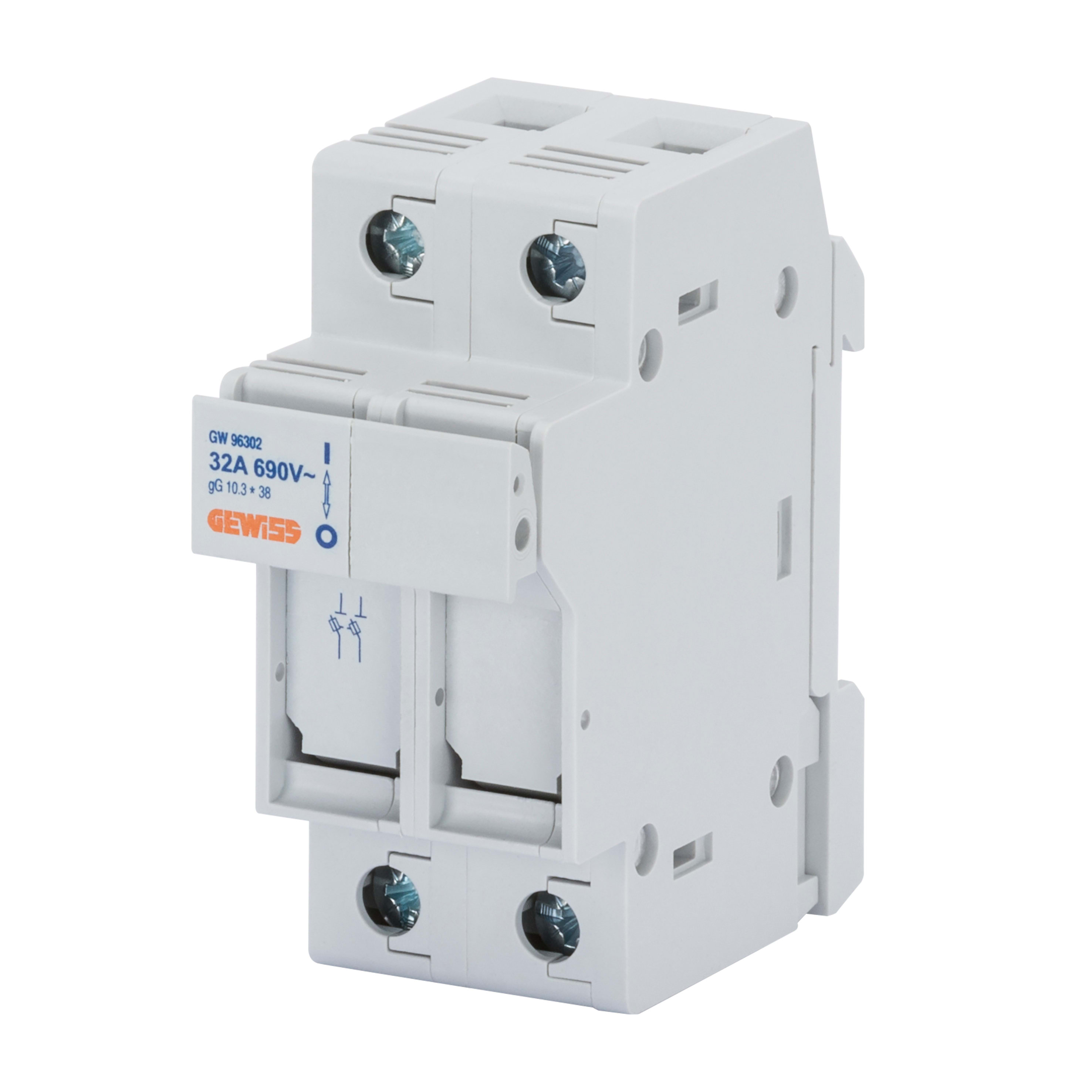 GEWISS - PORTAFUSIBILE SEZIONABILE - 2P 10,3X38 690V 32A - 2 MODULI