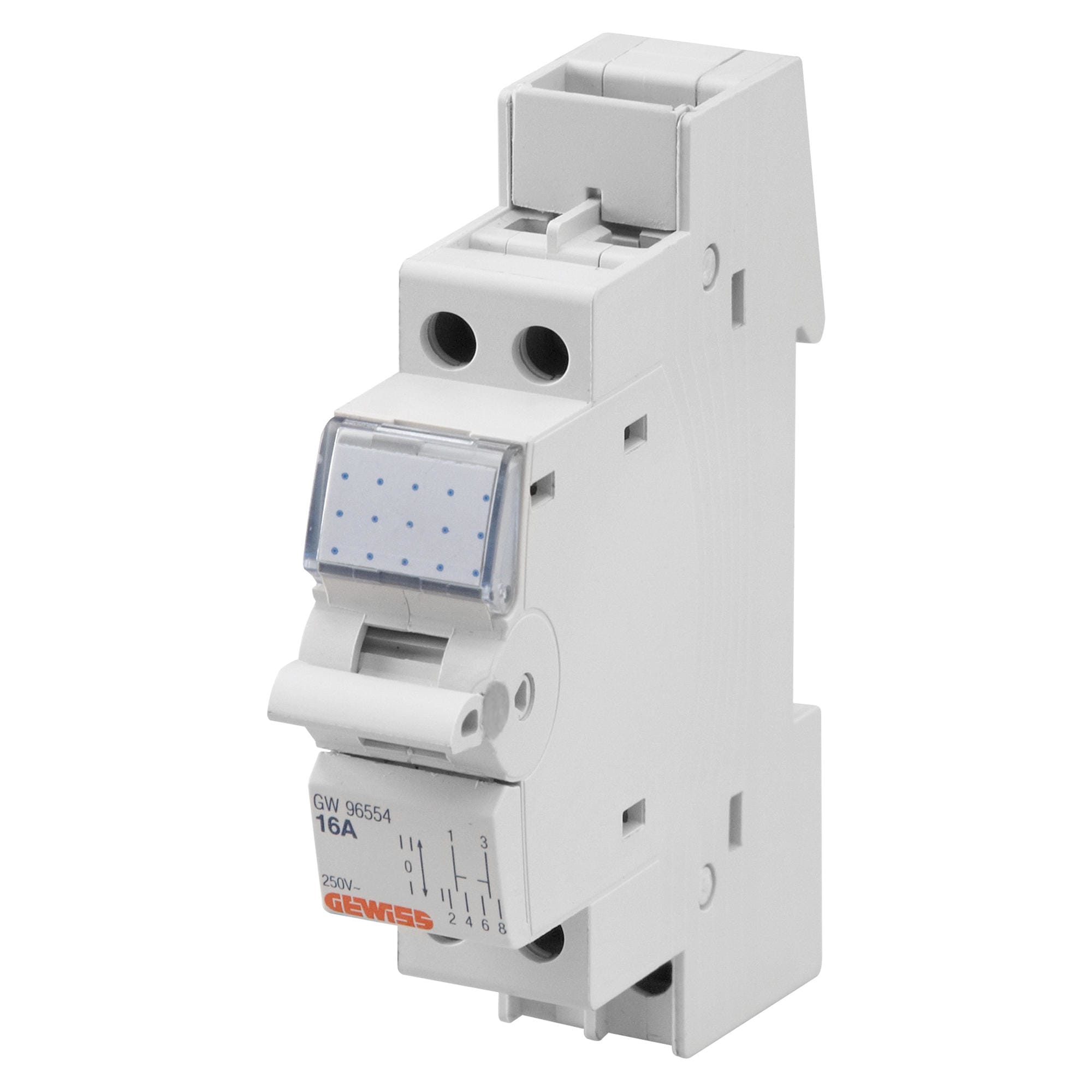 GEWISS - COMMUTATORE A LEVA - COMMUTATORE 3 POSIZIONI (1-0-2) - 16A 1P 250V - 1 MODULO
