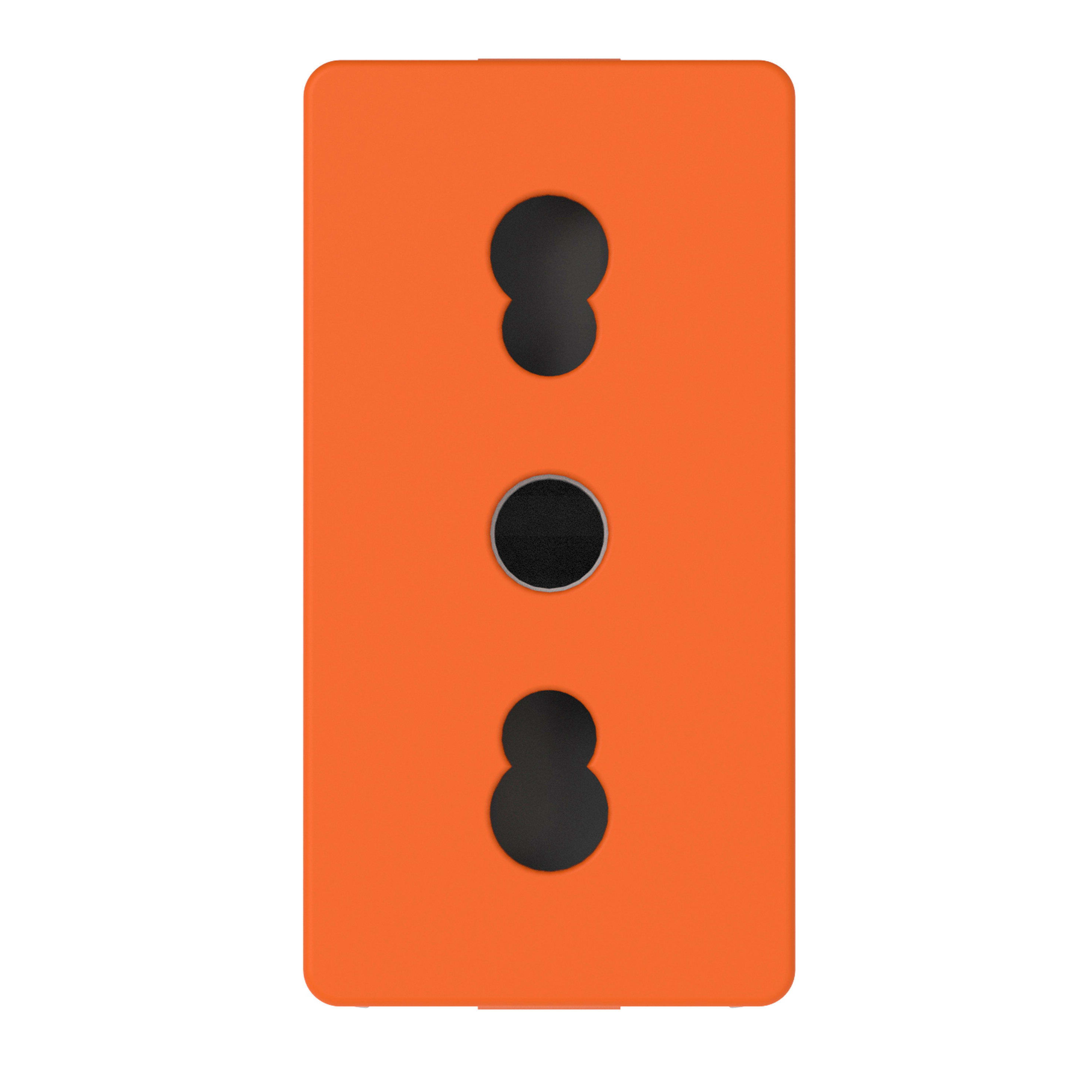 GEWISS - PRESA STANDARD ITALIANO 250V AC - PER LINEE DEDICATE - 2P+T 16A BIVALENTE - P11/P17 - 1 MODULO - ARANCIO - SYSTEM PURA