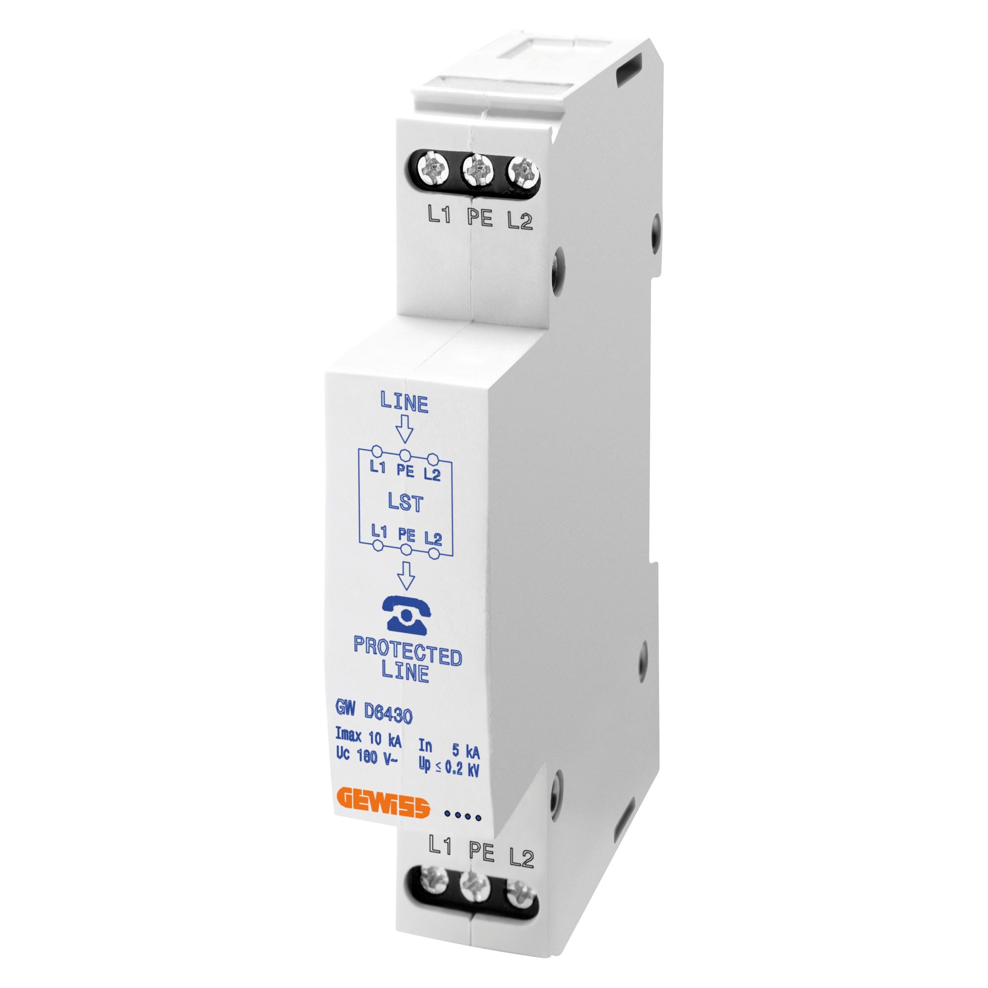 GEWISS - LST - SCARICATORE DI SOVRATENSIONE - PER LINEA TELEFONICA E DATI - 10KA 50V - 1 MODULO
