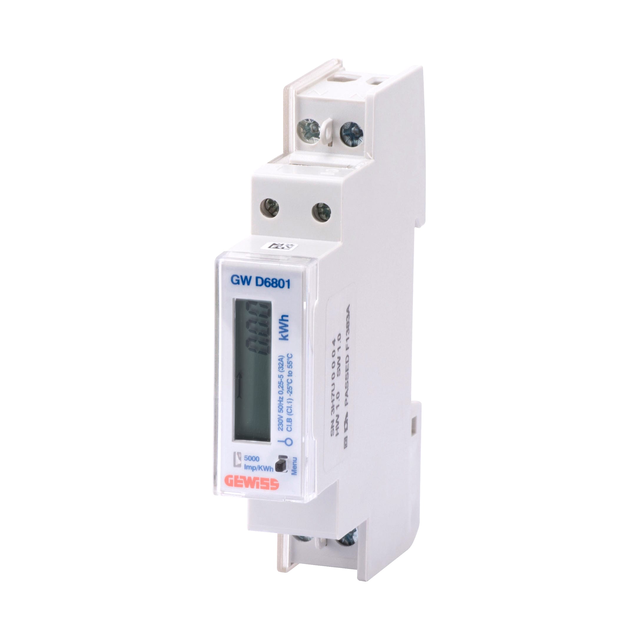 GEWISS - CONTATORE ENERGIA AD INSERZIONE DIRETTA - MID - MONOFASE - DIGITALE - 40A - IP20 - 1 MODULO DIN