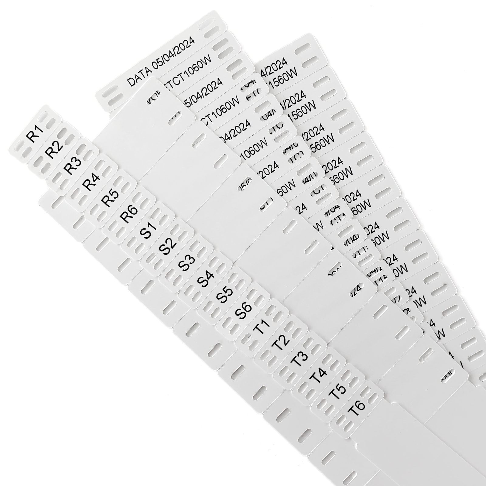 GRAFOPLAST - Targhetta Flat asolata per cavi in PET Bianco 70x25 mm - confezione da 175 pezzi