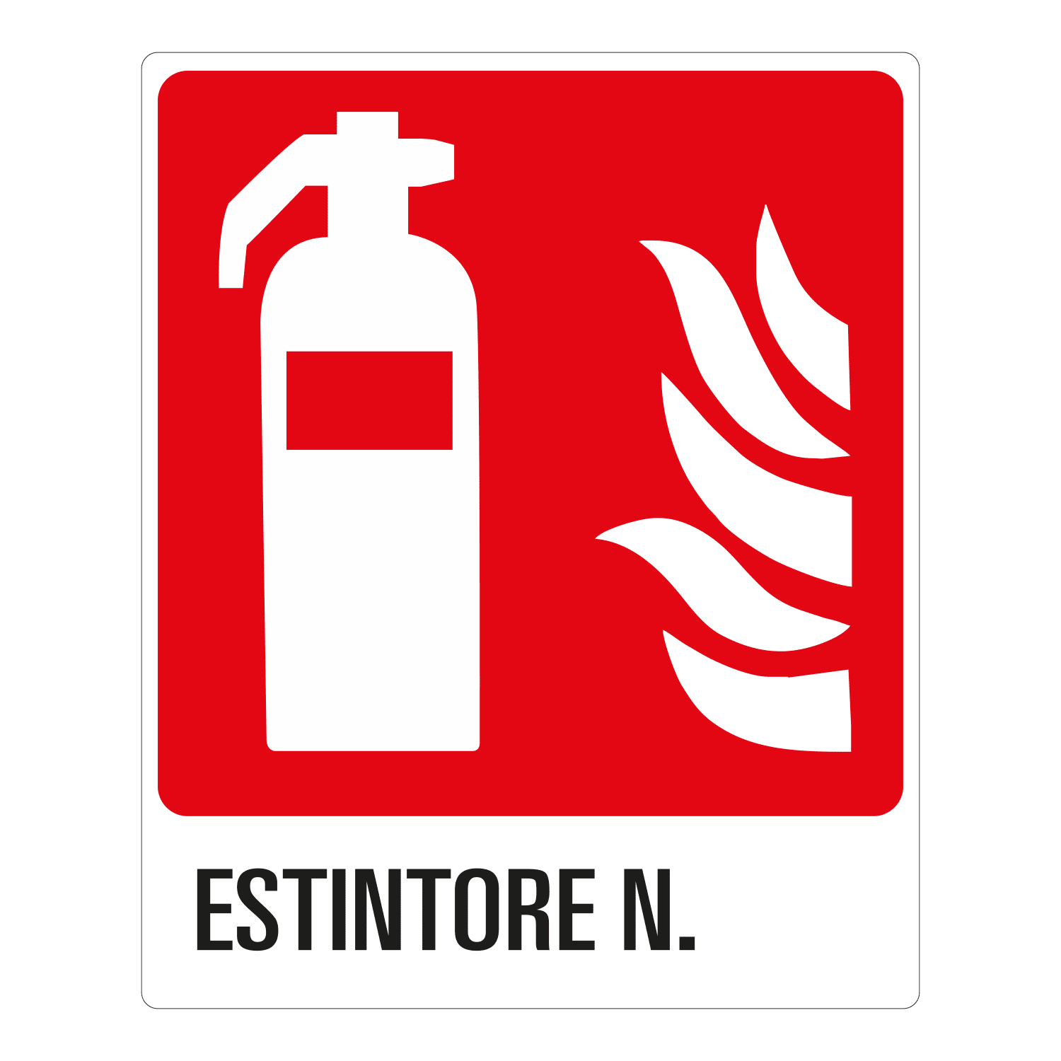 GRAFOPLAST - Cartello "Estintore n. ...." in PVC, 240x295 mm - 1 pezzo