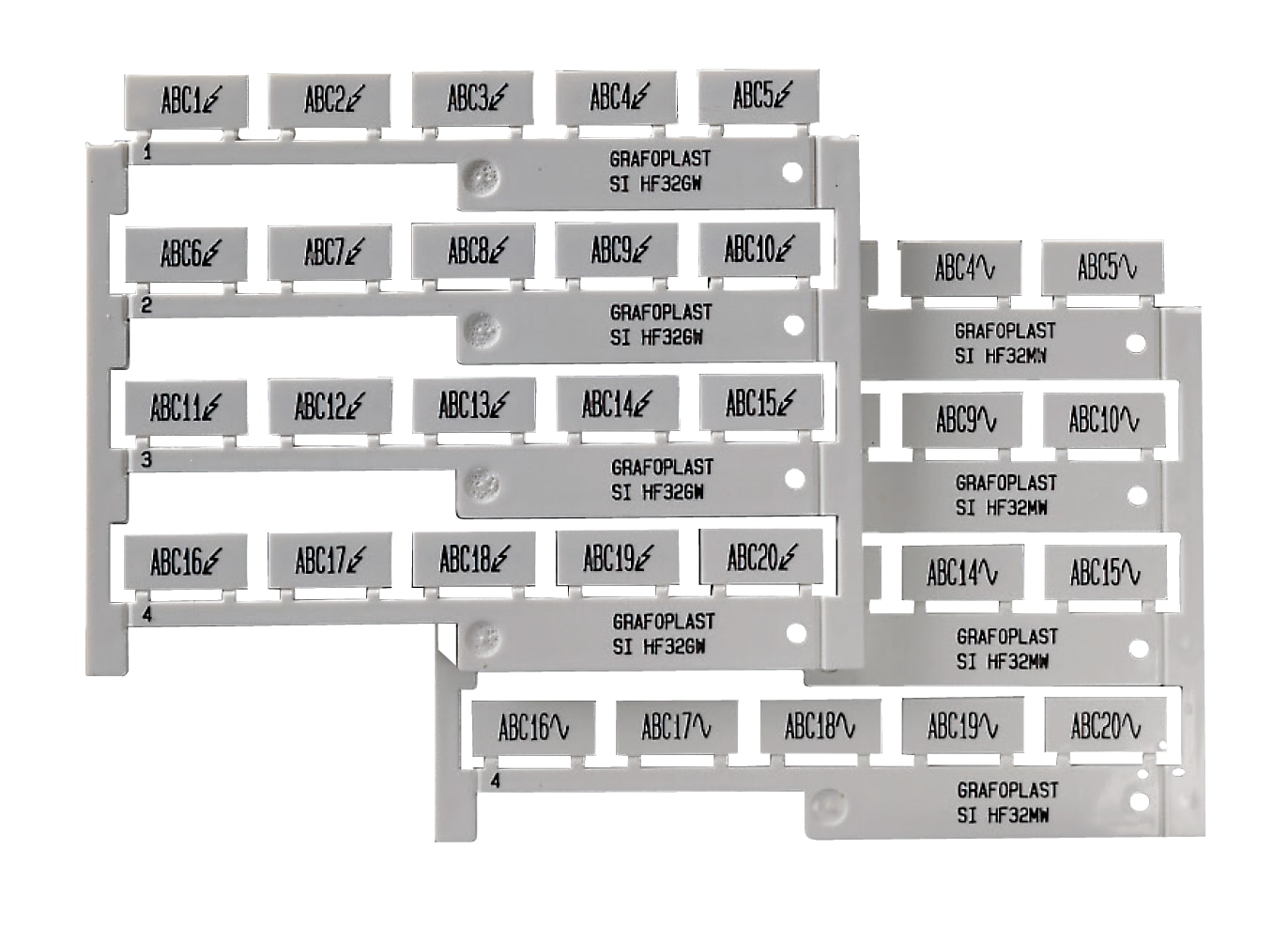 GRAFOPLAST - Tessera adesiva Bianco 20x9 mm confezione da 1000 pezzi