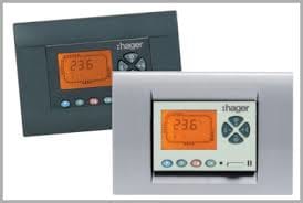 HAGER BOCCHIOTTI - Cronotermostato digitale settimanale nero da incasso a batterie 1 contatto 5A