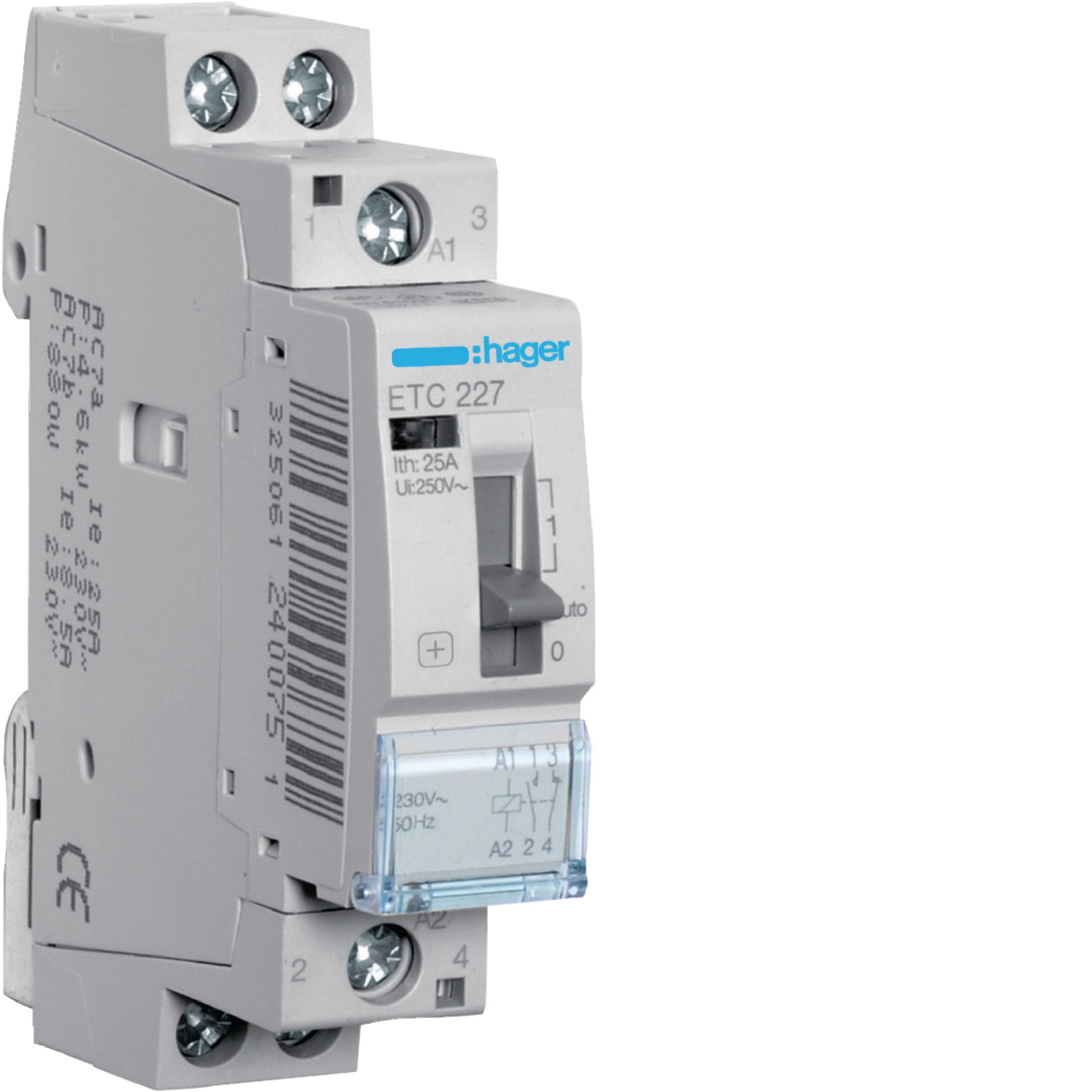HAGER BOCCHIOTTI - Contattore giorno / notte 25 A 230 V AC 1 NA + 1 NC 1 modulo DIN