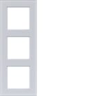 HAGER BOCCHIOTTI - CORNICE 3-POSTI, A.8, VETRO BIANCO OPACO