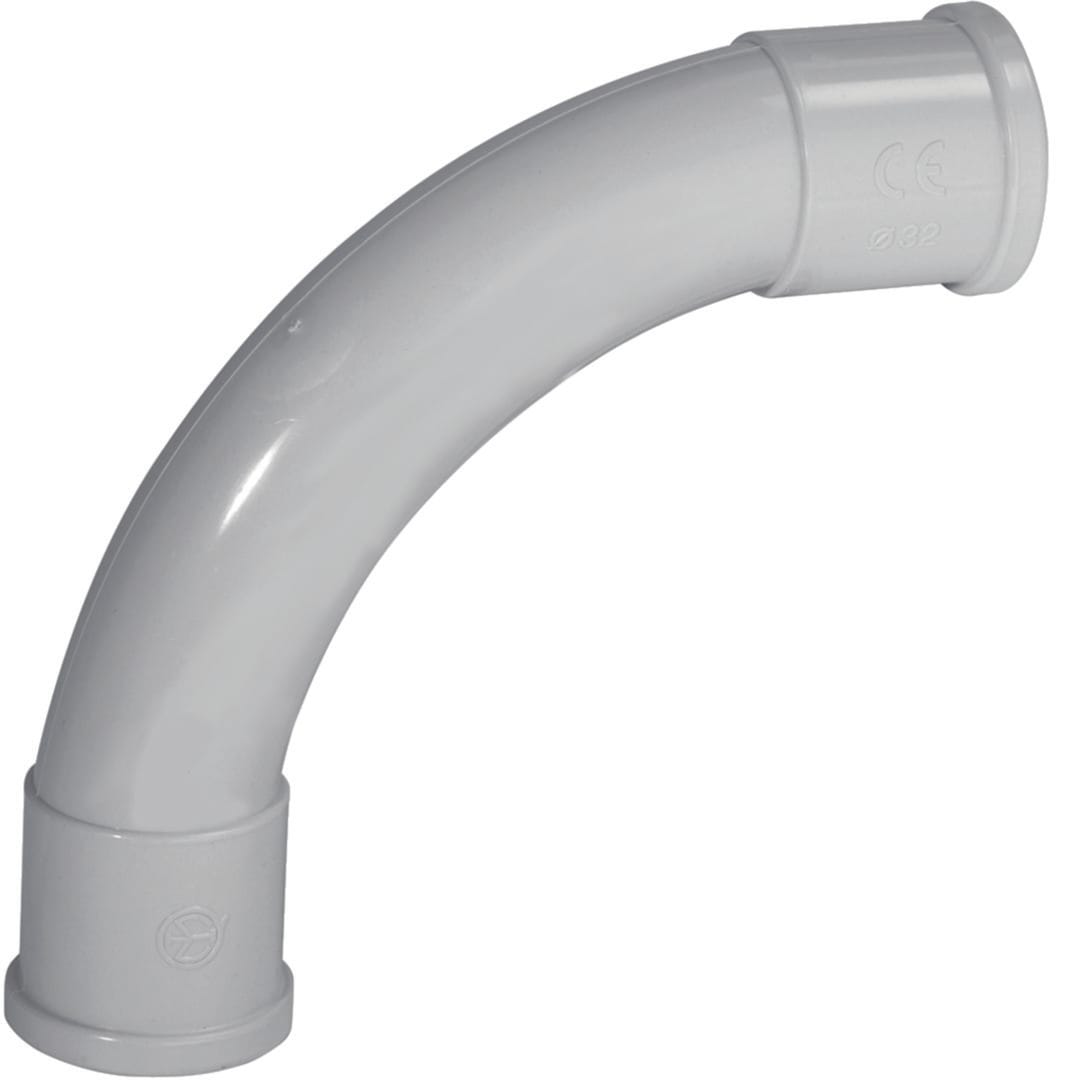 HAGER BOCCHIOTTI - Curva a 90° a stretto raggio per tubi rigidi autoestinguente IP65 grigio IPC25