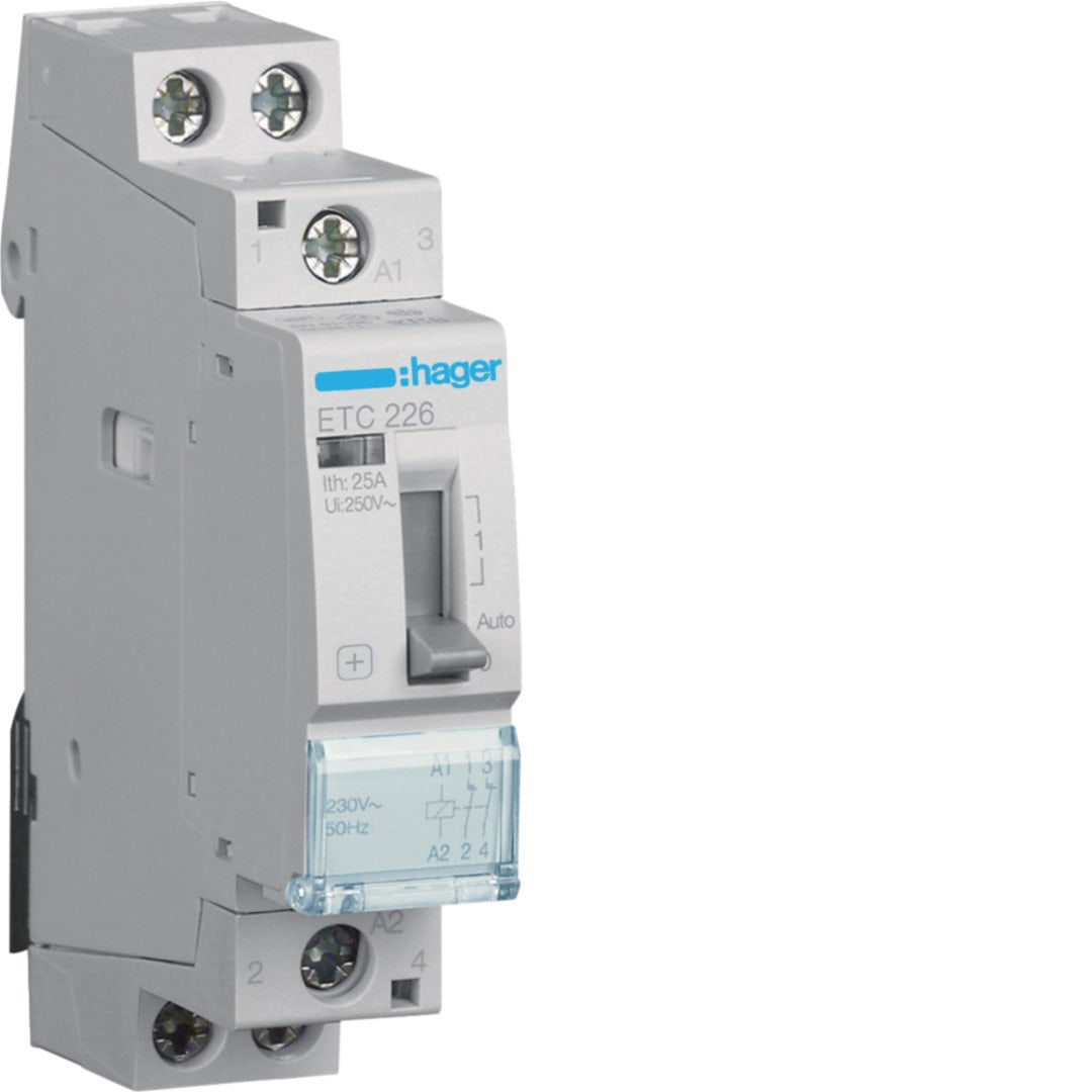 HAGER BOCCHIOTTI - Contattore giorno / notte 25 A 230 V AC 2 NC 1 modulo DIN