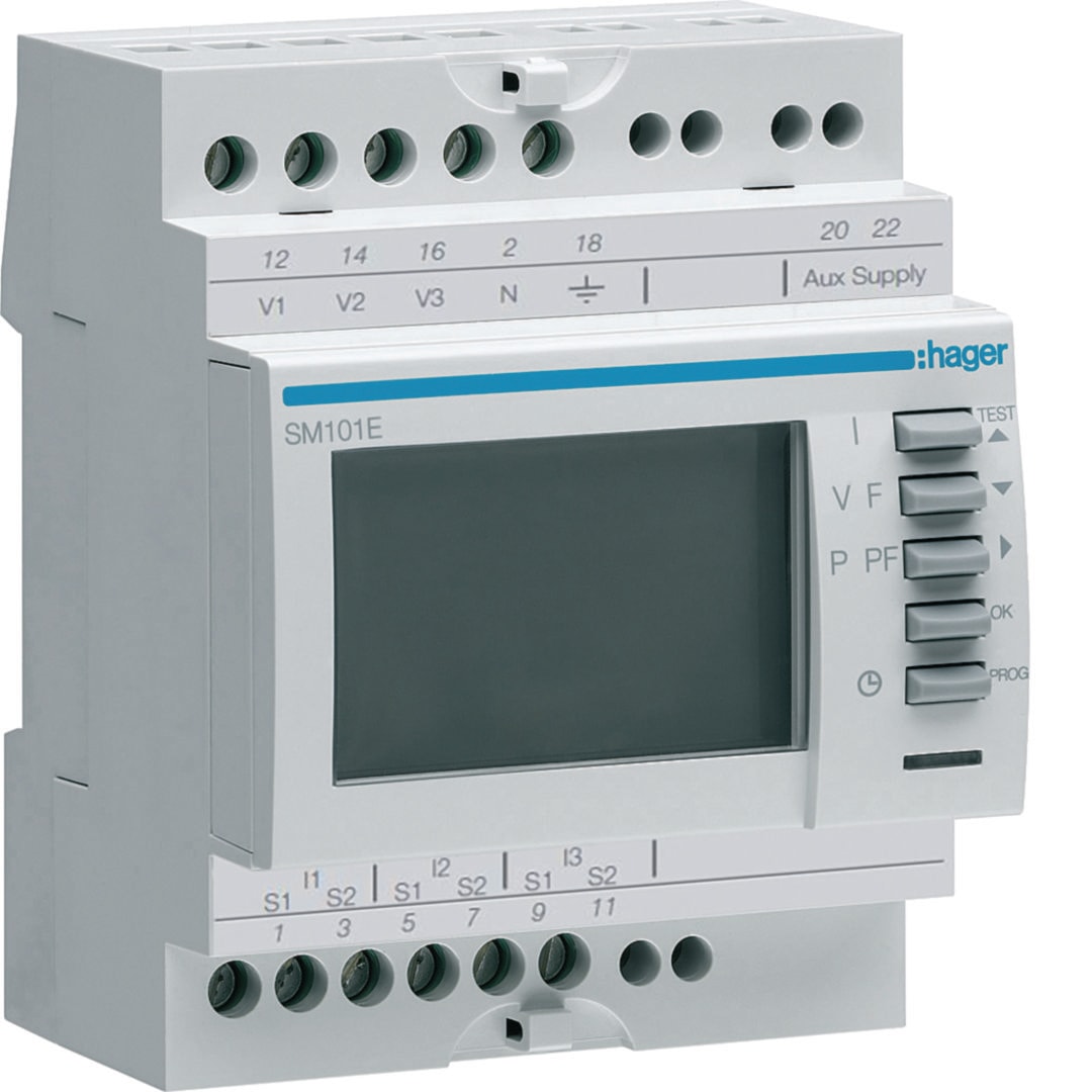 HAGER BOCCHIOTTI - Multimetro digitale V-I-F-P-Q-A-Cosfi 4M