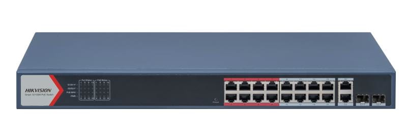 HIKVISION - DS-3E1318P-EI SMART MAN POE 10/100+UPLIN