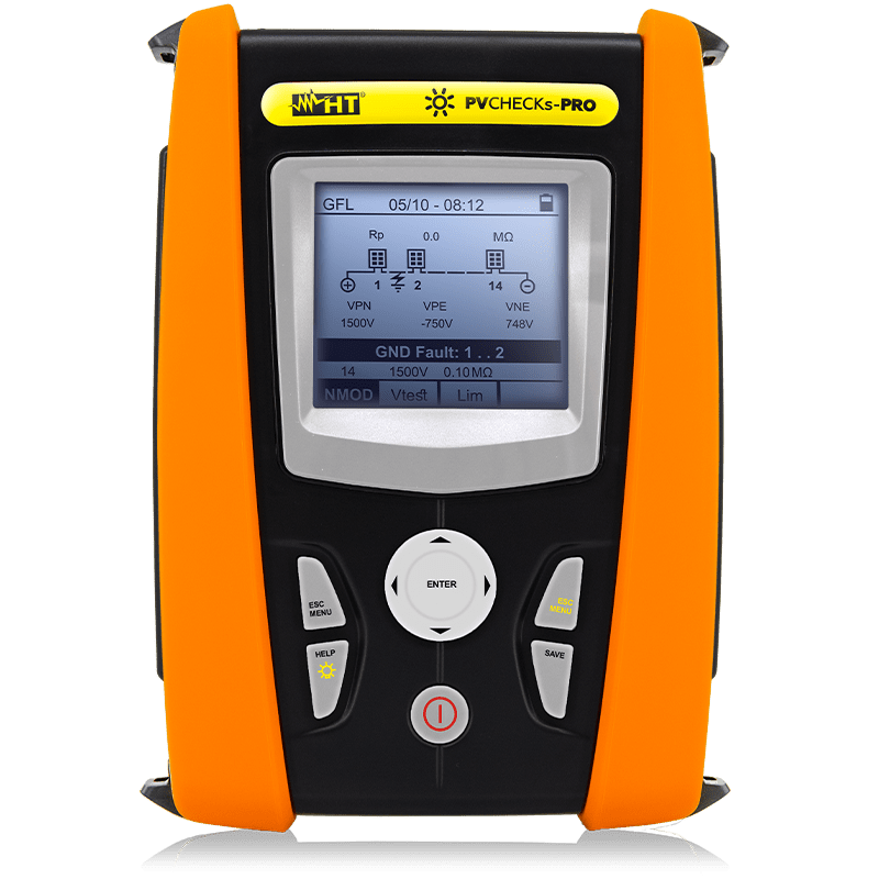 HT INSTRUMENTS - Strumento multifunzione per verifiche di sicurezza elettrica su impianti fotovoltaici fino a 1500V 40A PVCHECKSPRO per verifiche impianti fotovoltaici 1500V.
