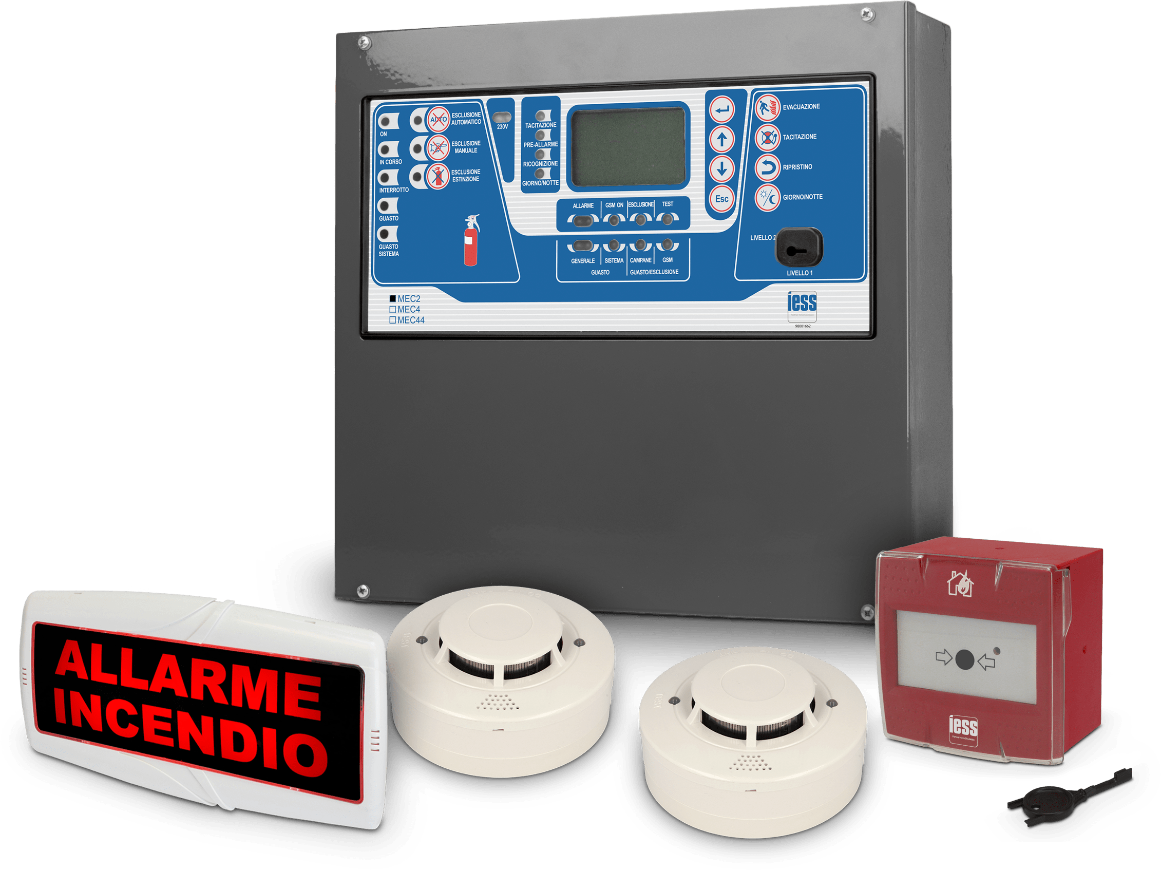 IESS - KIT INCENDIO MEC2 + 2 IE326F + PRPCIE+SO