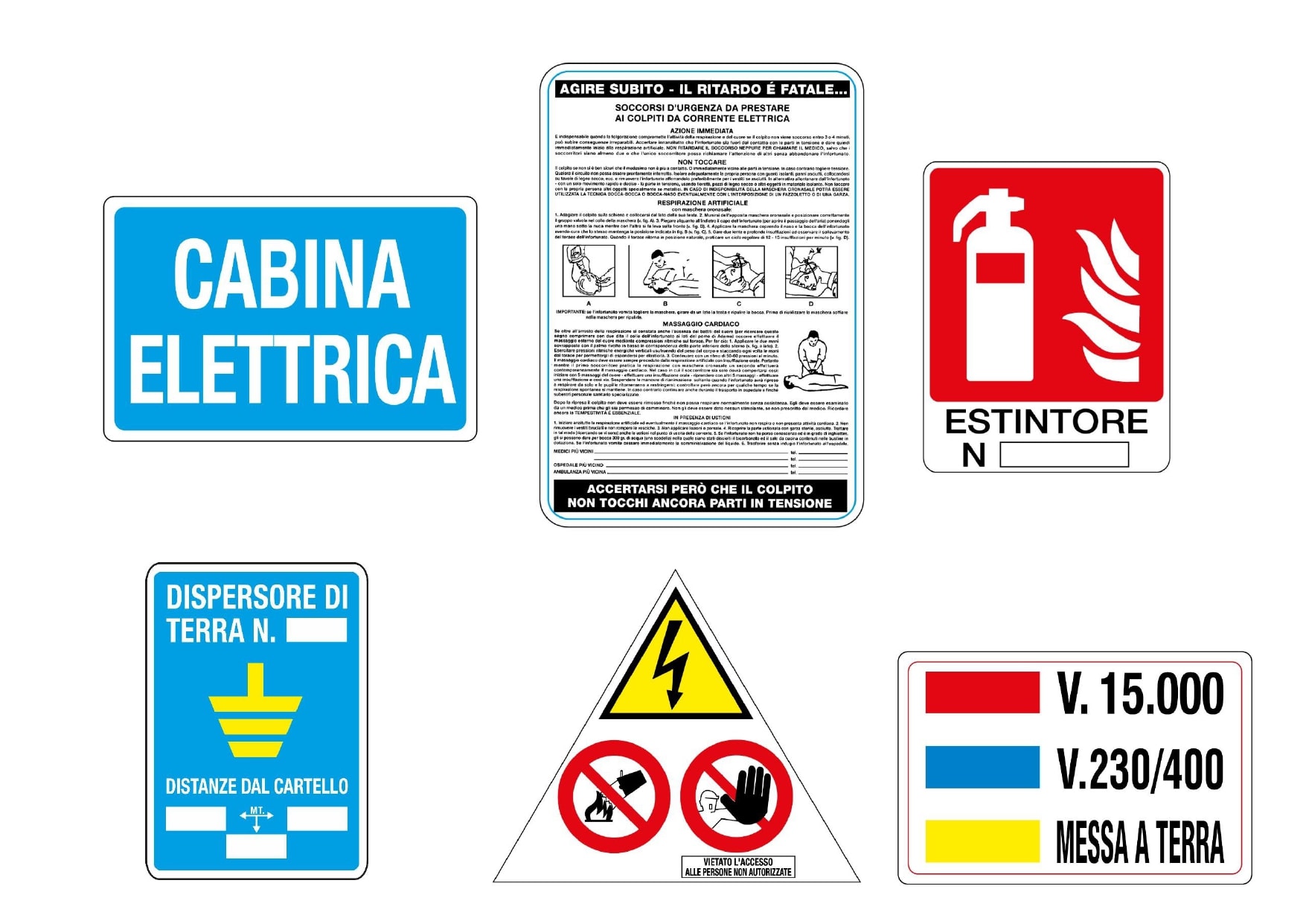 ITALWEBER - KIT CARTELLI PER CABINA 15KV