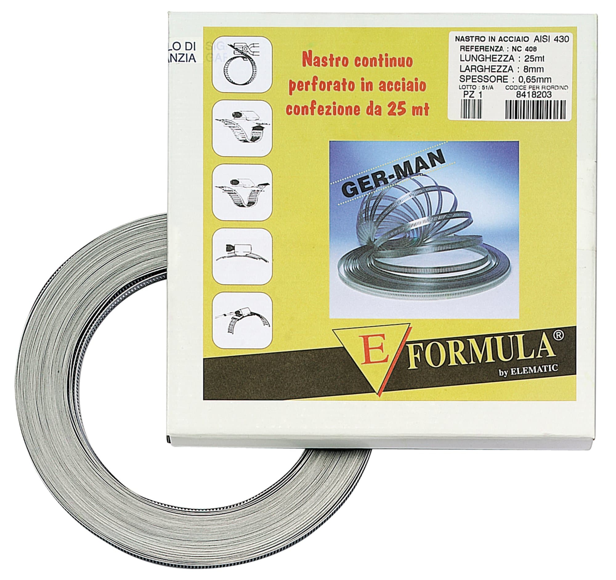 ELEMATIC - TESTINA IN ACCIAIO AISI 430 INOX 8 mm