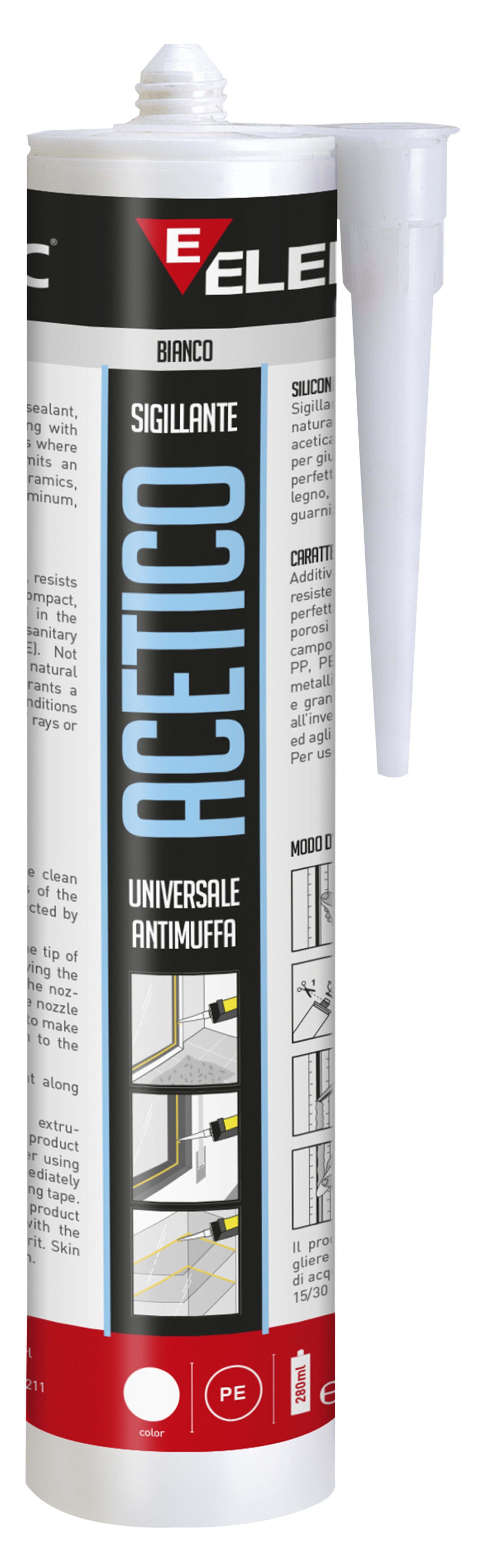 ELEMATIC - SILICONE ACETICO UNIVERSALE TRASPARENTE