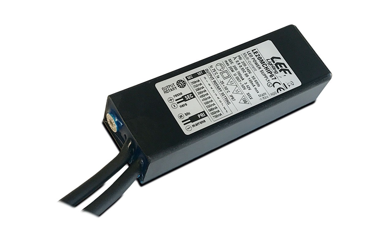 LEF LIGHTING - ALIMENTATORE LED MULTICORRENTE 200/250/300/350/400/450/500/550/600/650/700mA 8,