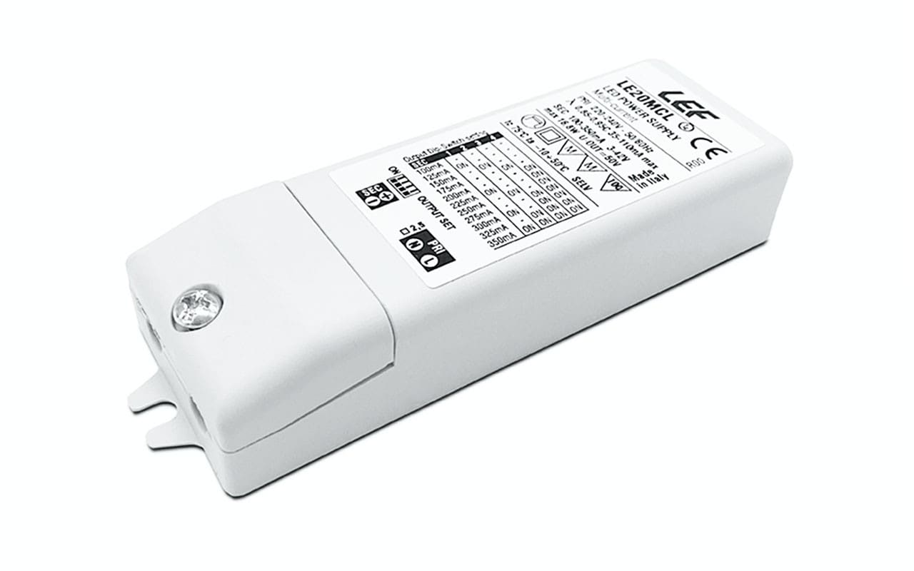 LEF LIGHTING - ALIMENTATORE LED MULTICORRENTE 100/125/150/175/200/225/250/275/300/325/350mA 4,