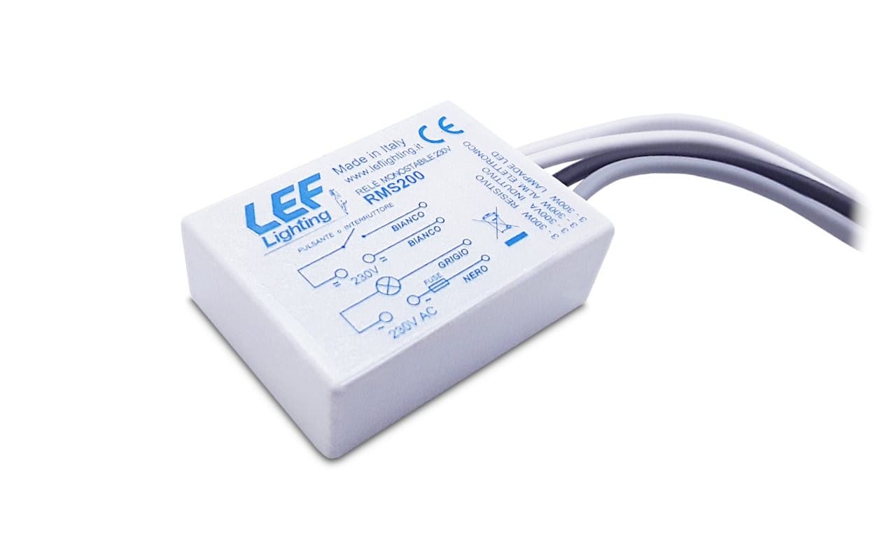 LEF LIGHTING - RELE' MONOSTABILE SILENZIOSO MAX 300W LED/RESISTIVO