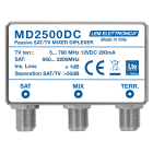 LEM ELETTRONICA - Miscelatore MD2500DC con 1 ingresso TV Terrestre alimentato a 12V-200mA , 1 ingresso Satellite.