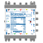 LEM ELETTRONICA - Multiswitch dCSS/Legacy SCX516A/4 con 5 ingressi passanti e 4 uscite derivate, Terrestre amplificato regolabile, per applicazioni SKY, FM, DAB, UHF, SAT.