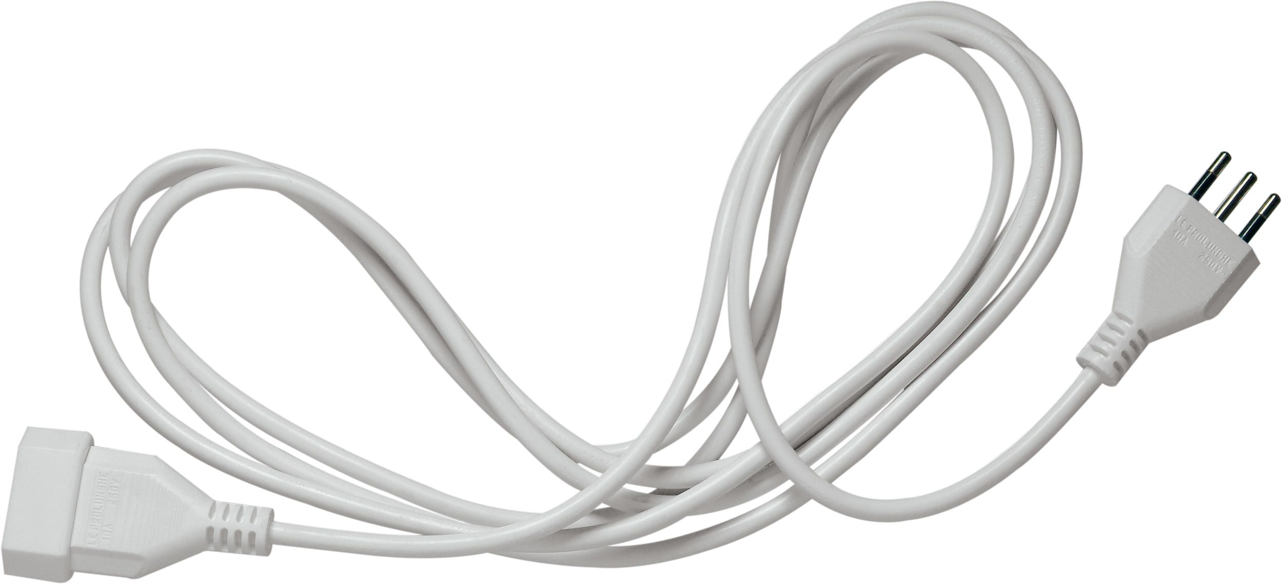 LE PROLUNGHE - Prolunga Lineare 3G0.75 Spina/Presa 10A Metri 1.50 Bianco.