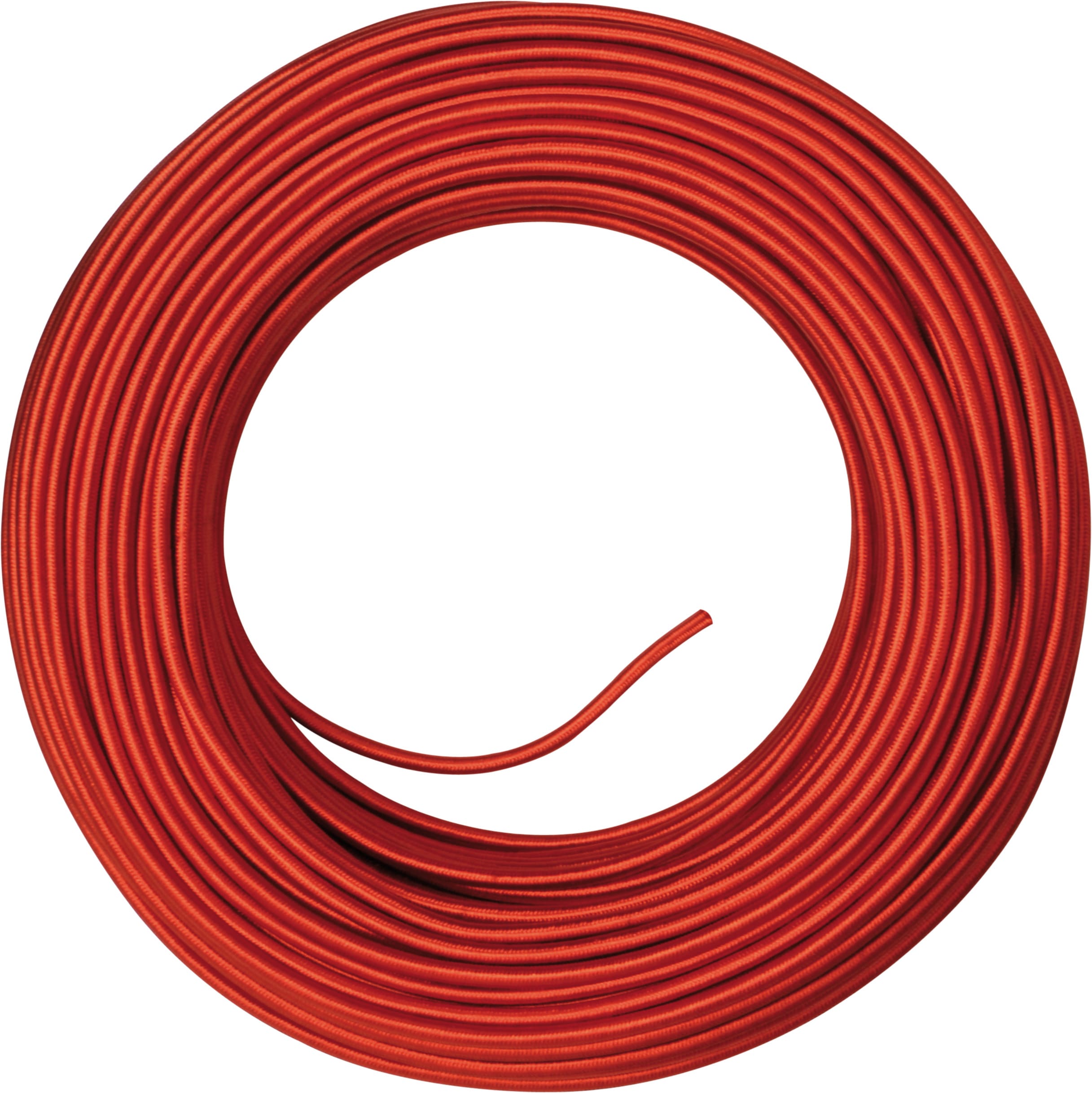 C'ERA UNA VOLTA - Cavo elettrico 3G0.75 H03 con rivestimento tessile rosso.