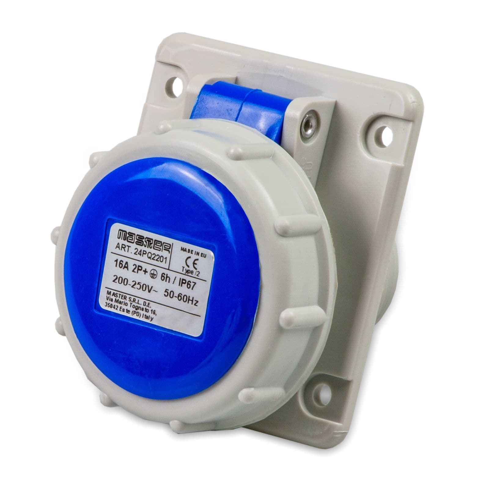 MASTER - PR.QUA.2P+T 16A 230V 6H BLU IP67