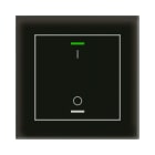 MDT - Tastiera KNX  Light vetro 1 tasto + T°, nero, serigrafia on/off