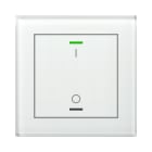 MDT - Tastiera KNX  Light vetro 1 tasto + T°, bianco, serigrafia on/off