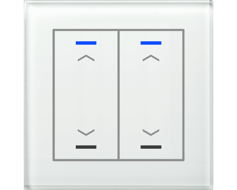 MDT - Tastiera KNX Light vetro 2 tasti, bianco, serigrafia tapparella