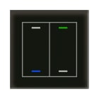 MDT - Tastiera KNX Light vetro 2 tasti + T°, nero