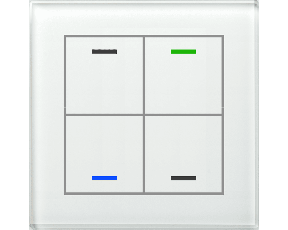 MDT - Tastiera KNX  Light vetro 4 tasti, bianco