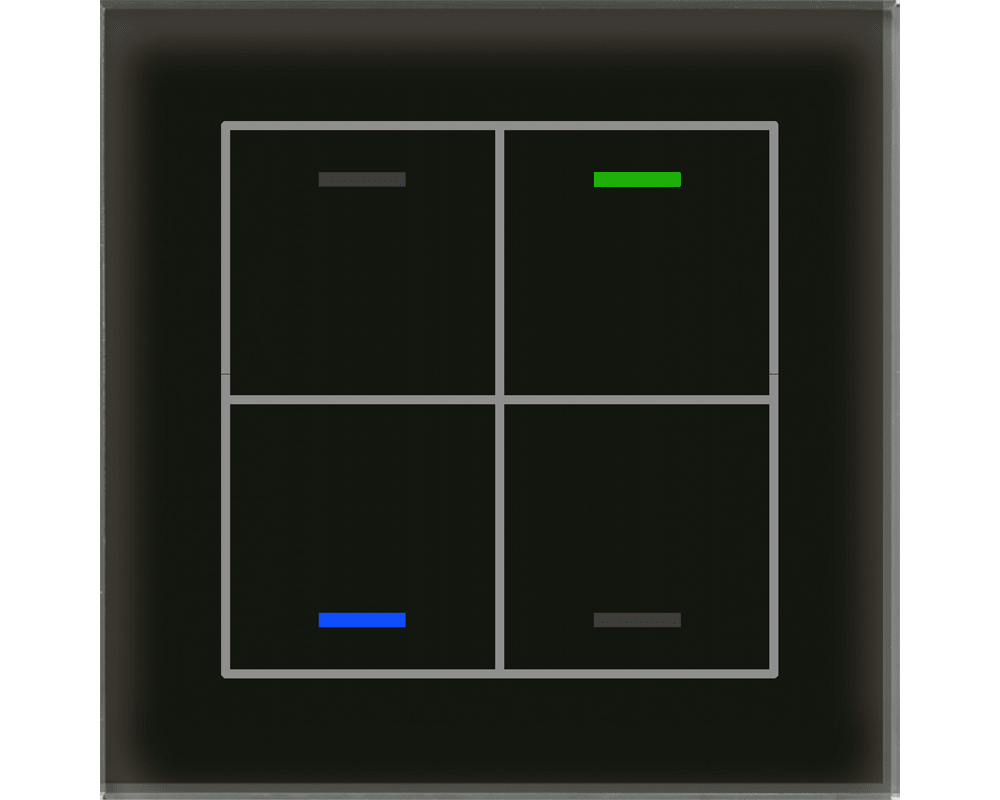 MDT - Tastiera KNX  Light vetro 4 tasti + T°, nero