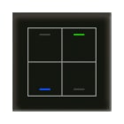MDT - Tastiera KNX Light vetro 4 tasti + T°, nero