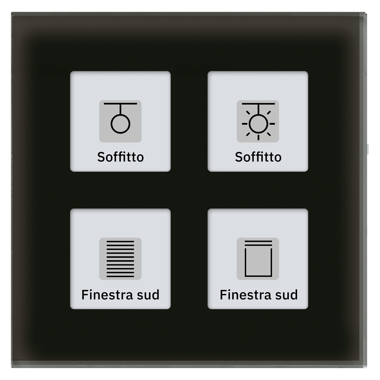 MDT - Tastiera KNX vetro 4 tasti plus + T°, nero