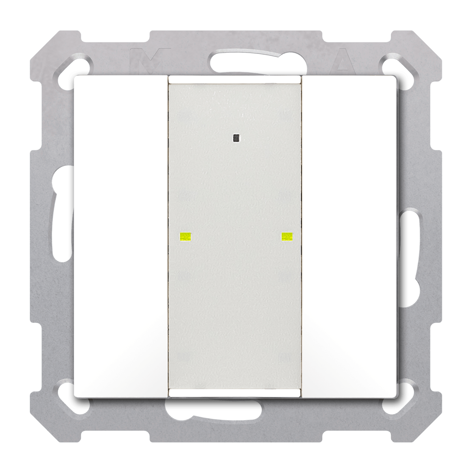 MDT - Tastiera KNX  Plus TS 55, 2 tasti + T°, bianco lucido
