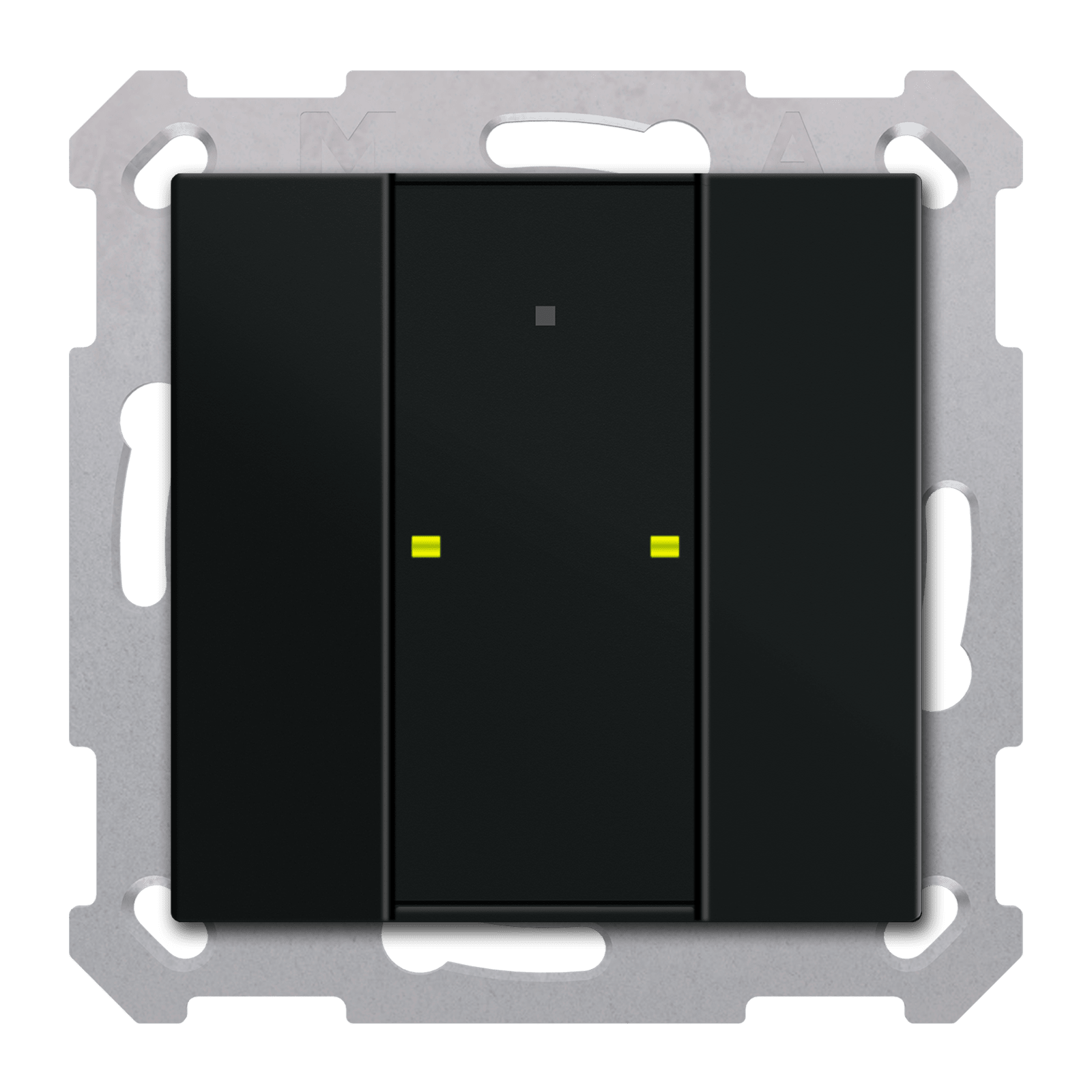 MDT - Tastiera KNX Plus TS 55, 2 tasti + T°, nero opaco