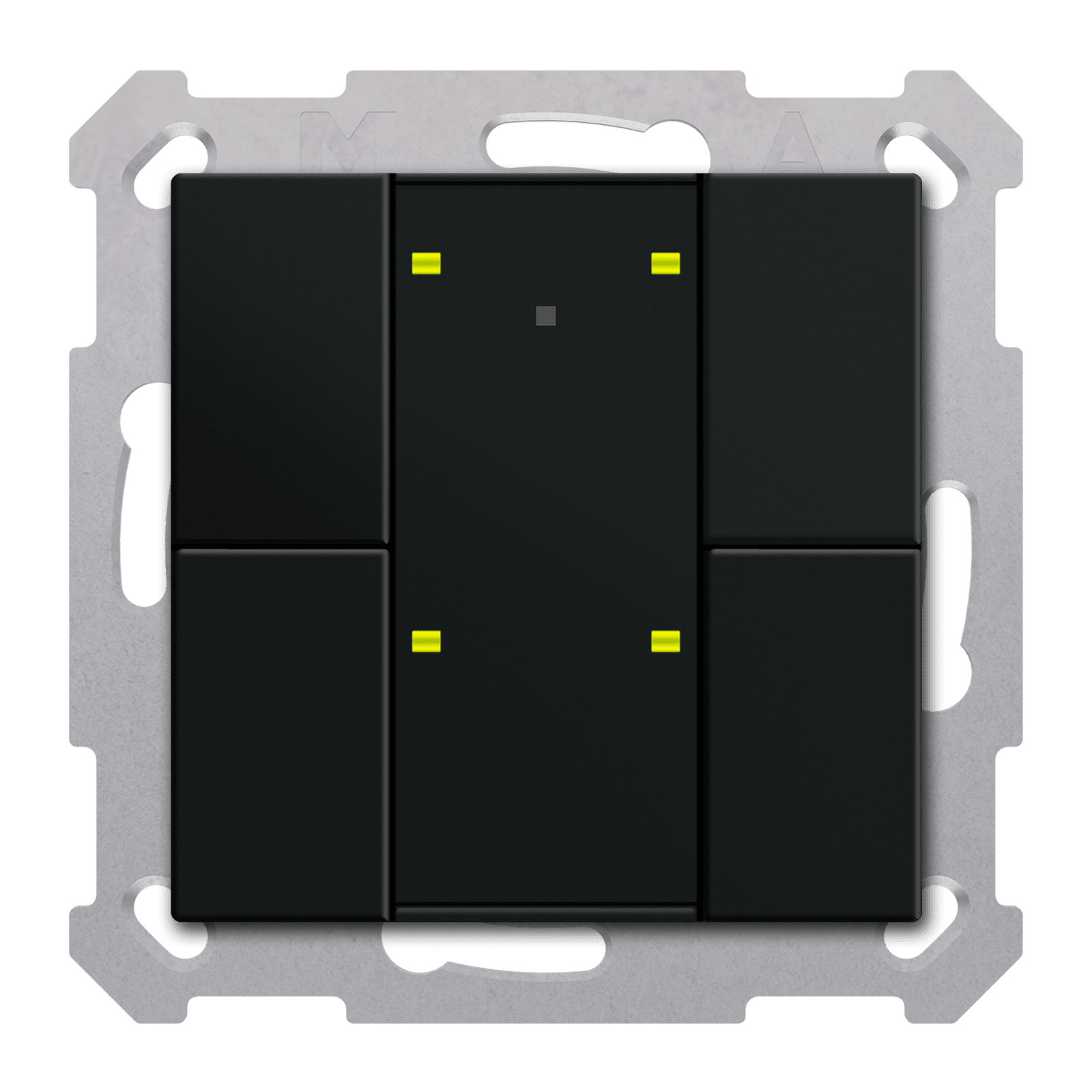 MDT - Tastiera KNX Plus TS 55, 4 tasti + T°, nero opaco