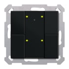 MDT - Tastiera KNX Plus TS 55, 4 tasti + T°, nero opaco