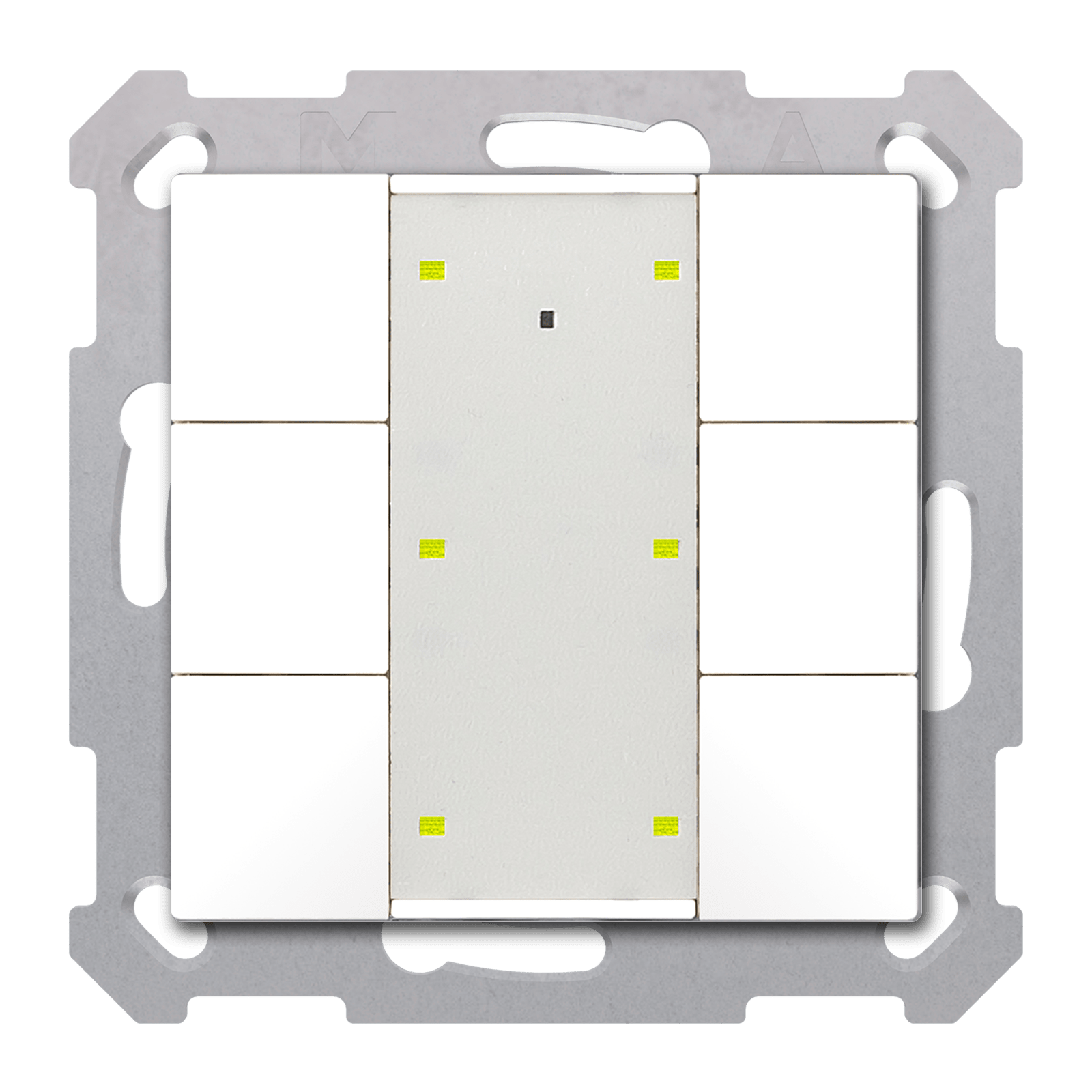 MDT - Tastiera KNX  Plus TS 55, 6 tasti + T°, bianco lucido